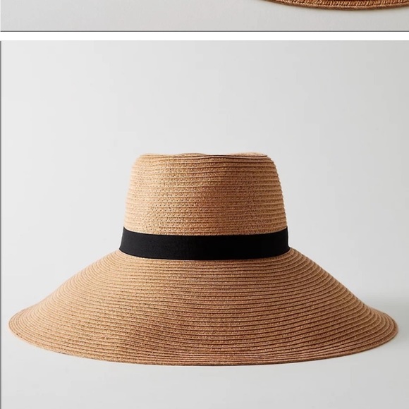 COPY - NWOT Aritzia Main Character Raven Natural Straw Beach Hat Handwoven Cott… - Picture 3 of 4